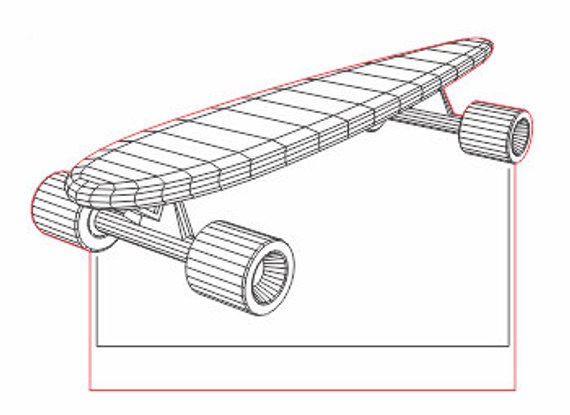 570x415 3d Skateboard Longboard Acrylic Illusion Led Light Vector Etsy - Longboard Sketch