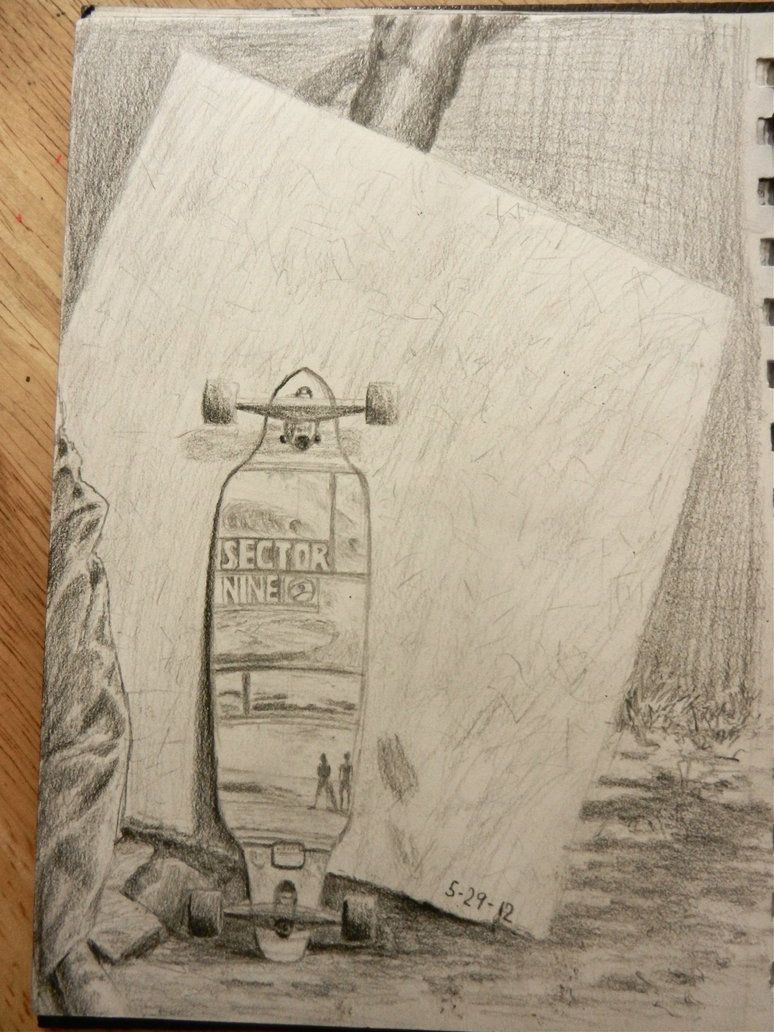 774x1032 Longboard Sketch By Julyart707 - Longboard Sketch