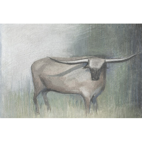 500x500 Longhorn Grey Wrapped Canvas Painting Print Temple Amp Webster - Longhorn Sketch
