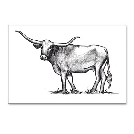 460x460 Longhorn Sketch Stationery - Longhorn Sketch