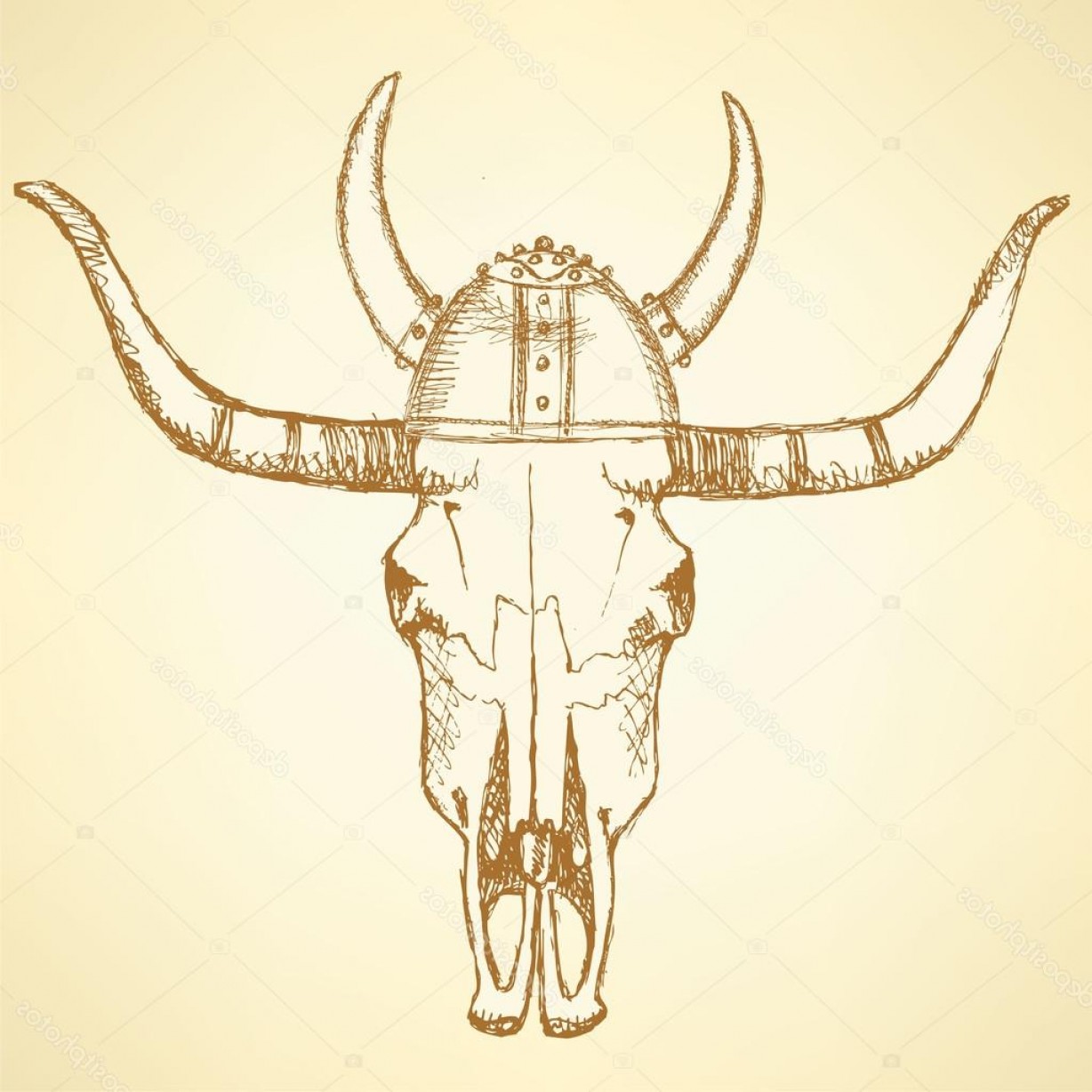1228x1228 Stock Illustration Sketch Texas Longhorn Steer Geekchicpro - Longhorn Sketch