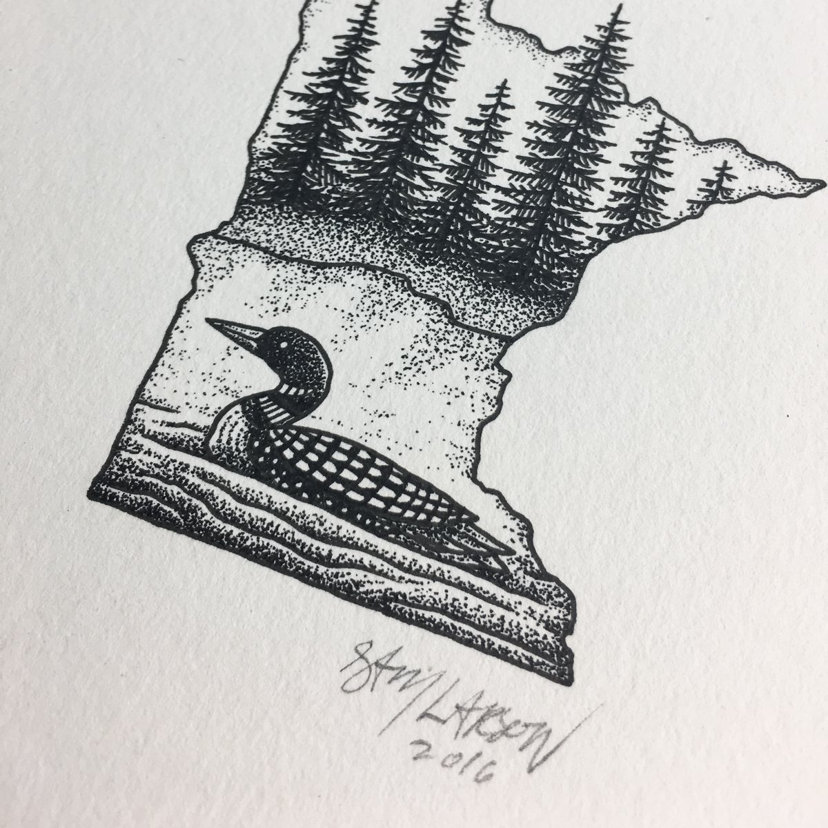 1200x1200 Minnesota Loon - Loon Sketch