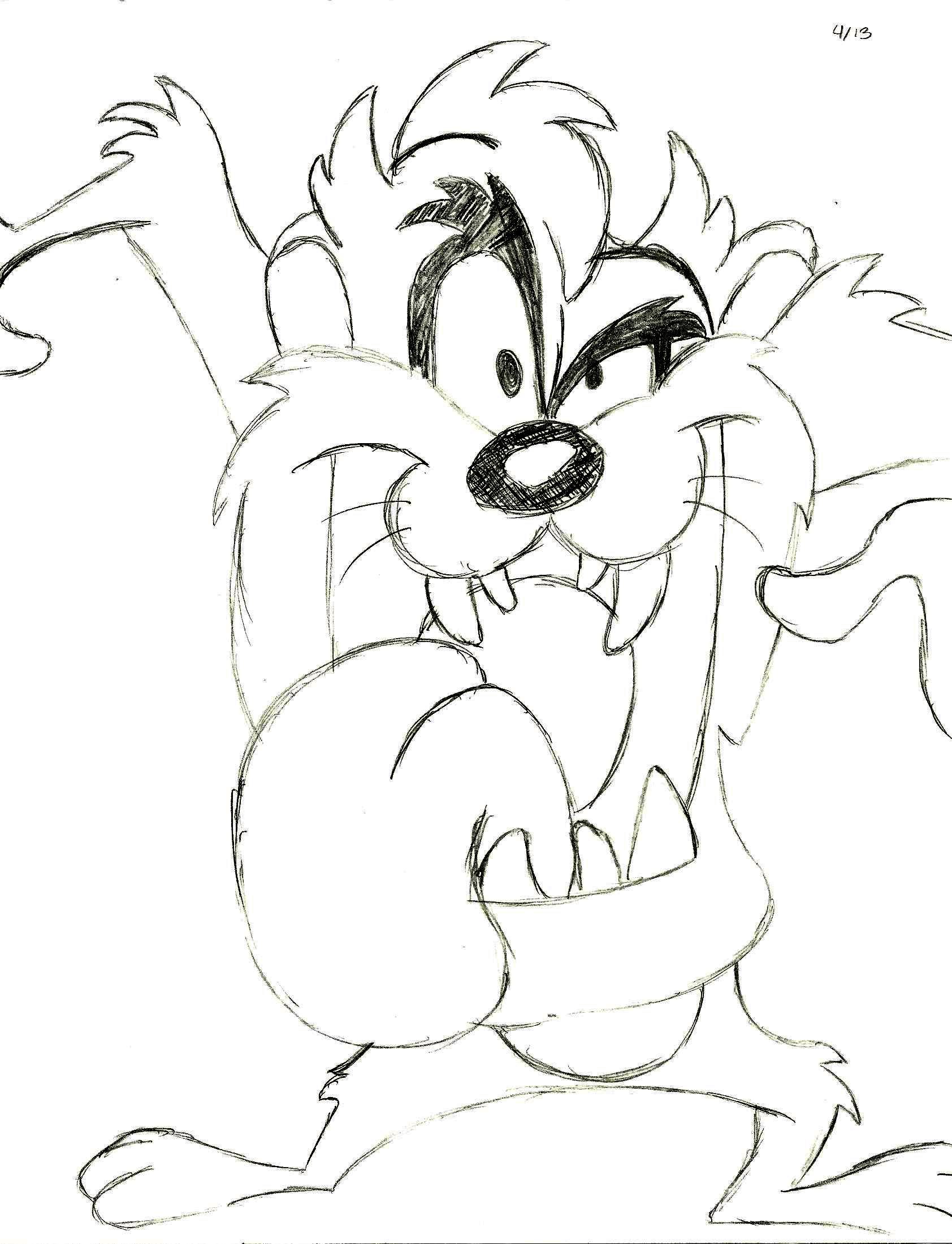 1684x2201 My Sketch Of The Tasmanian Devil From Looney Tunes ) Sketches - Looney Toons Sketches