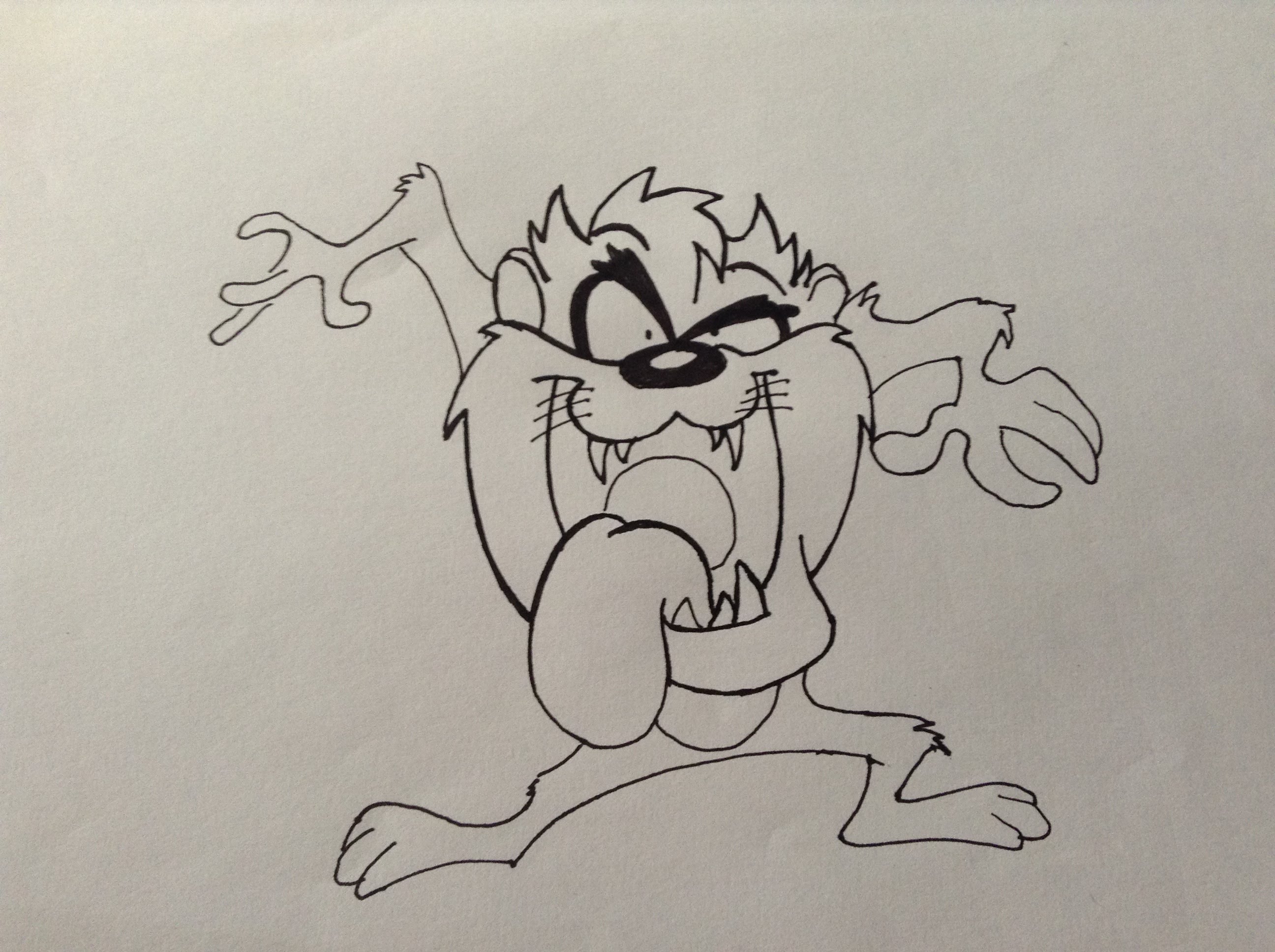 2592x1936 How To Draw Taz - Looney Toons Sketches