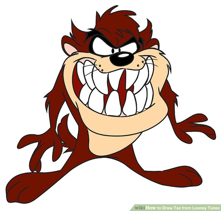 728x694 How To Draw Taz From Looney Tunes 9 Steps (With Pictures) - Looney Toons Sketches