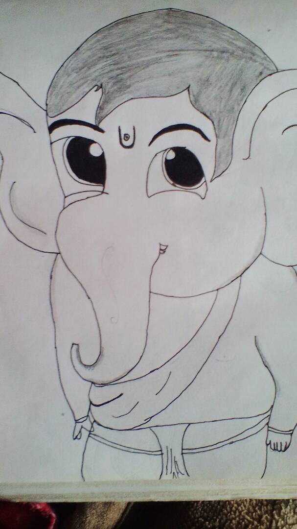 607x1080 Lord Ganesha Sketch By Smriti Mishra Sweksha - Lord Ganesha Sketch