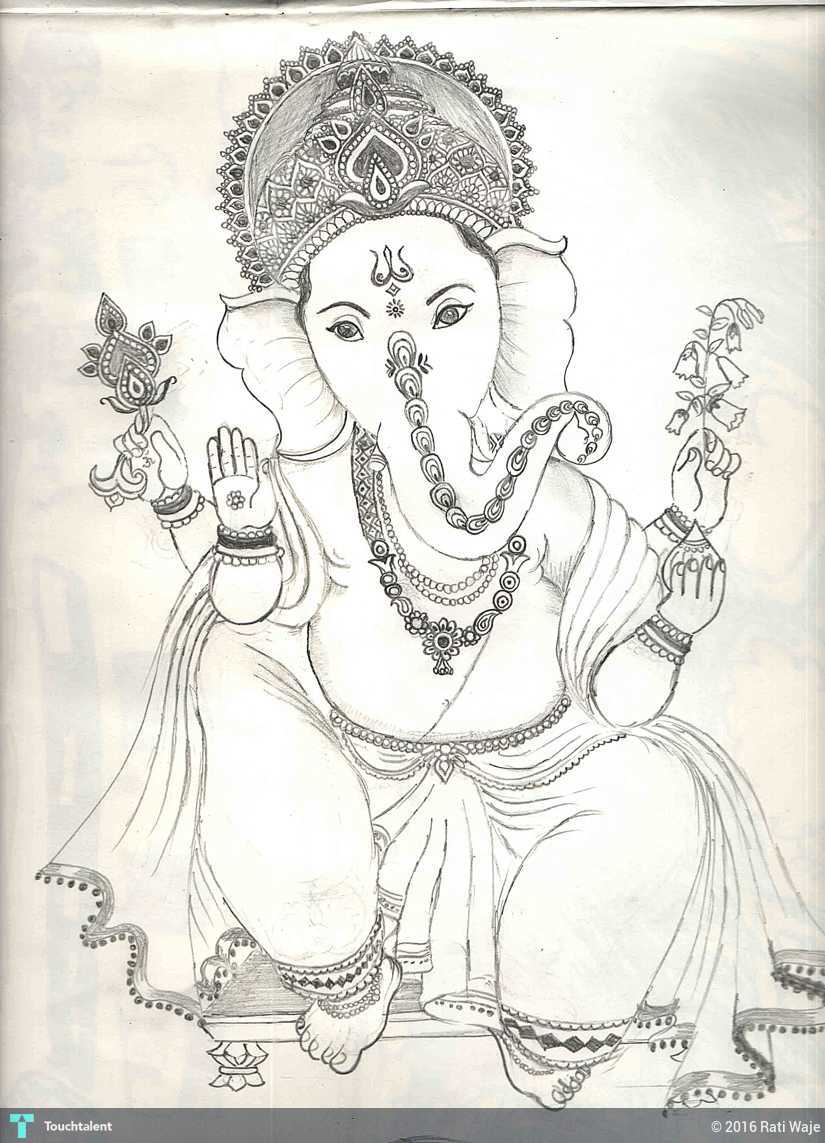 825x1143 Lord Ganesha Touchtalent - Lord Ganesha Sketch Images