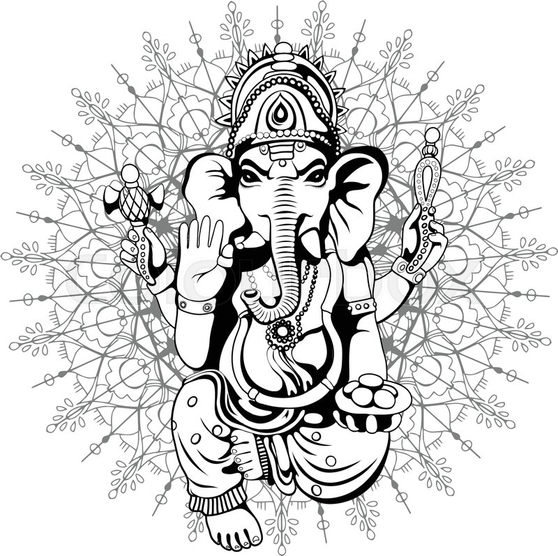800x797 Lord Ganesha Sketch On A Background. Vector Eps 10 Stock Vector - Lord Ganesha Sketch Images