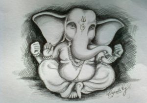 300x210 Pencil Drawing Pictures Of Ganesh Easy Outline Pencil Drawings Of - Lord Ganesha Sketch Images