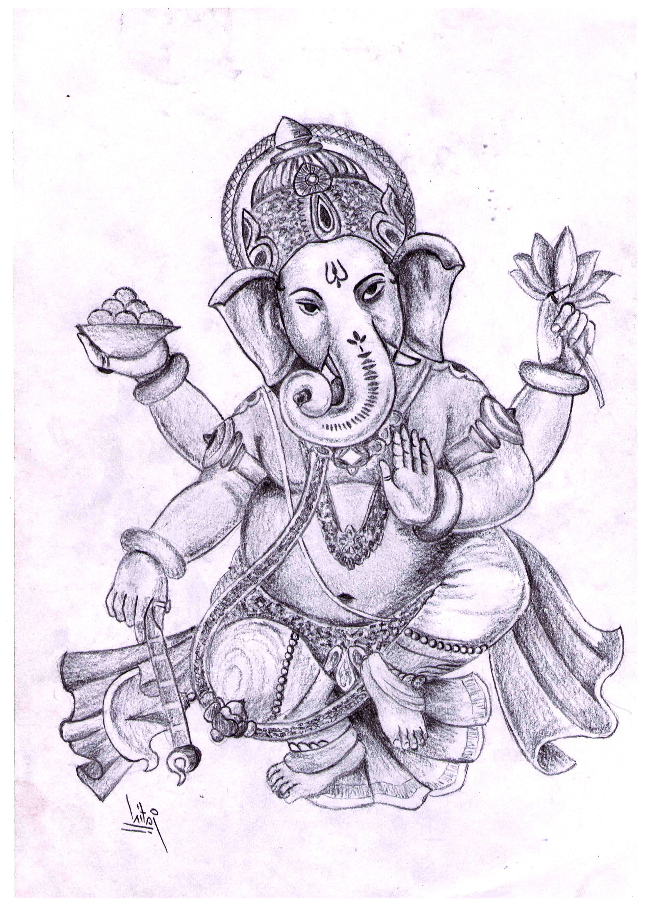 Lord Ganesha Sketch Images at PaintingValley.com | Explore collection