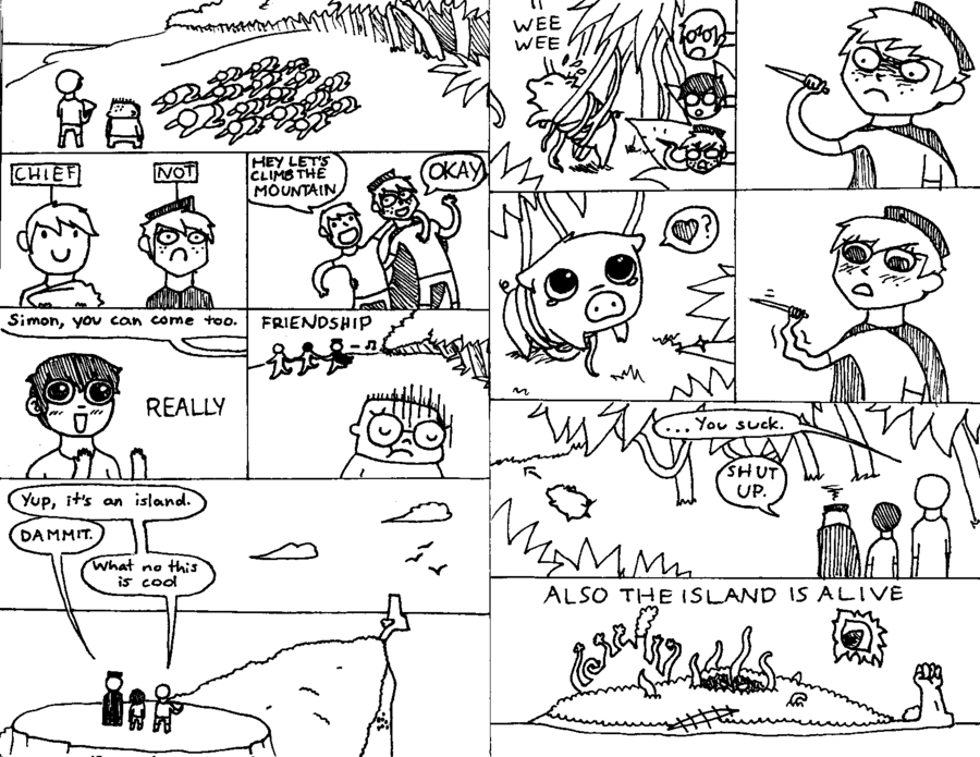 900x695 Lord Of The Flies Ch 1 By Gingerfishsticks - Lord Of The Flies Island Sketch