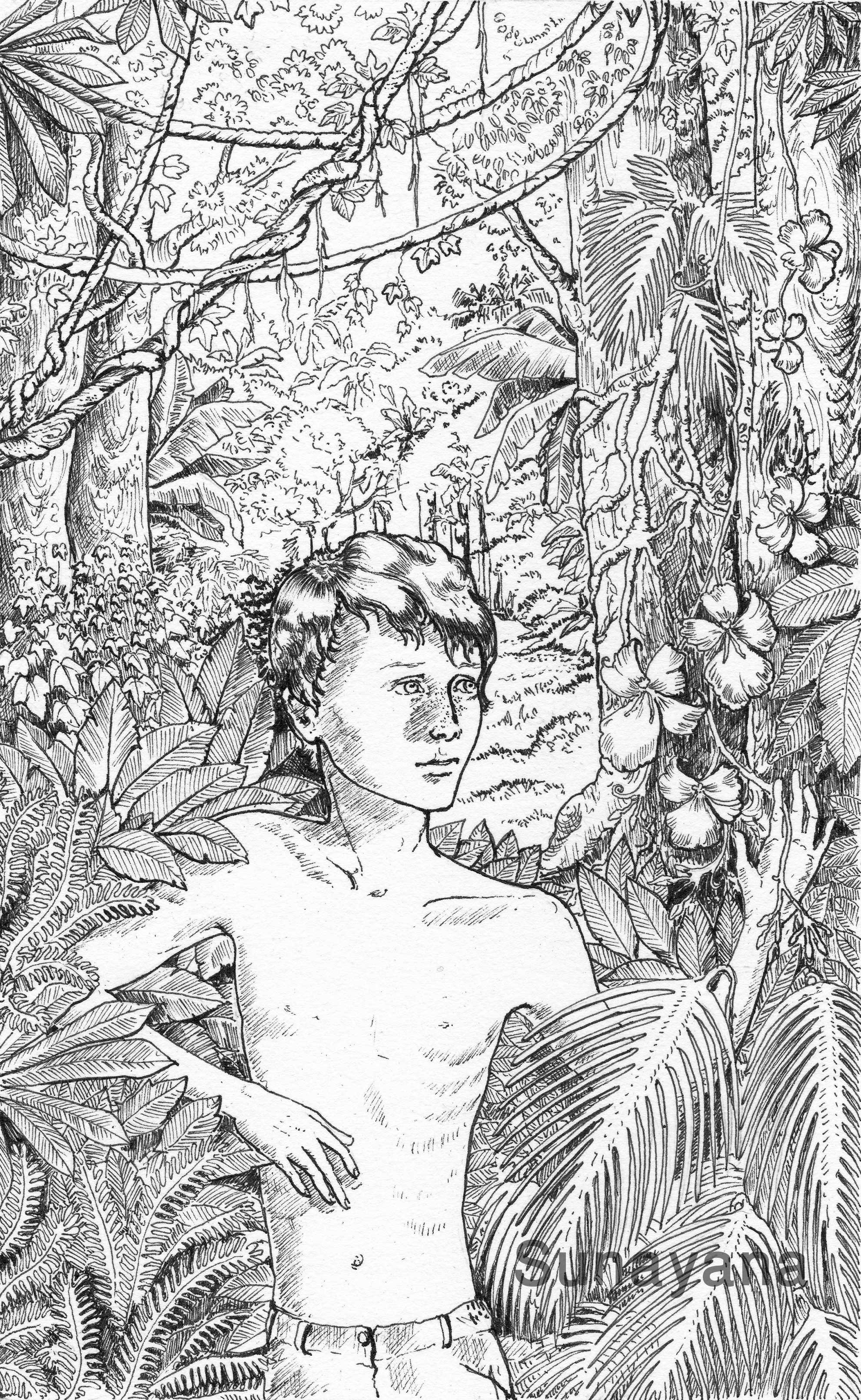 1981x3220 Simon In The Woods (Lord Of The Flies) Colour Fills Life - Lord Of The Flies Island Sketch