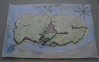 392x246 Year 7 Lord Of The Flies Illustrated Map Calgary Arts Academy - Lord Of The Flies Island Sketch