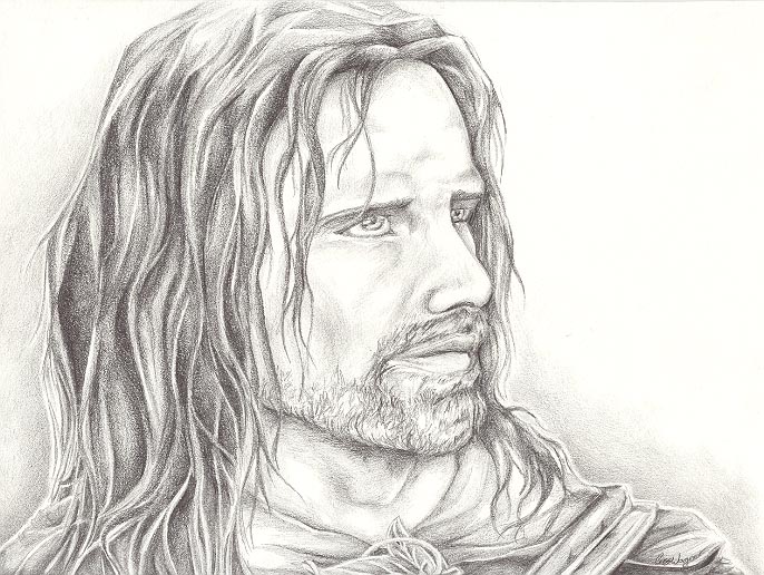 686x516 Strider From Lord Of The Rings By Charfade - Lord Of The Rings Sketch