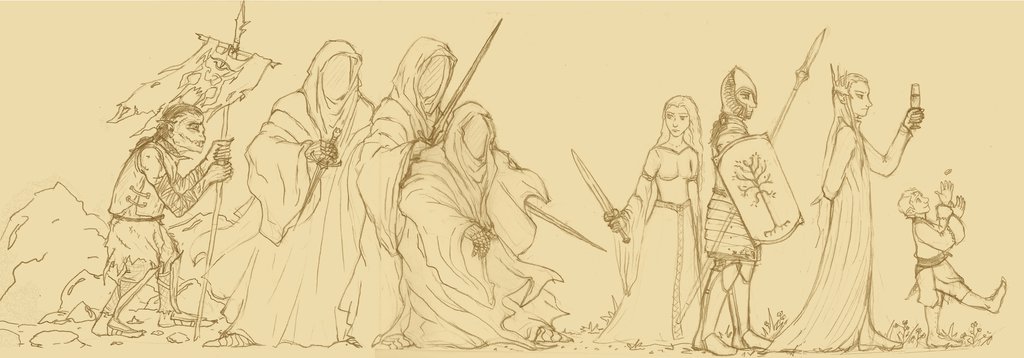 1024x358 Lord Of The Rings Sketch By Dia Dei - Lord Of The Rings Sketch