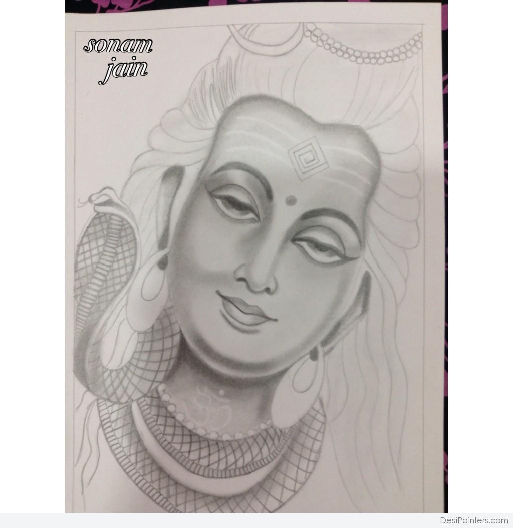 1024x1054 Lord Shiva Pencil Sketch - Lord Shiva Sketch