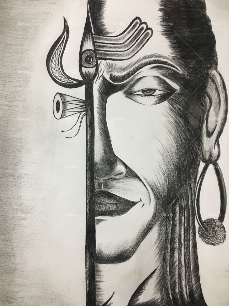 Simple Pencil Sketches of Lord Shiva