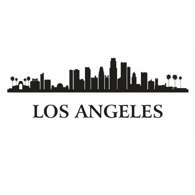 640x640 Los Angeles City Decal Landmark Skyline Wall Stickers Sketch - Los Angeles Sketch