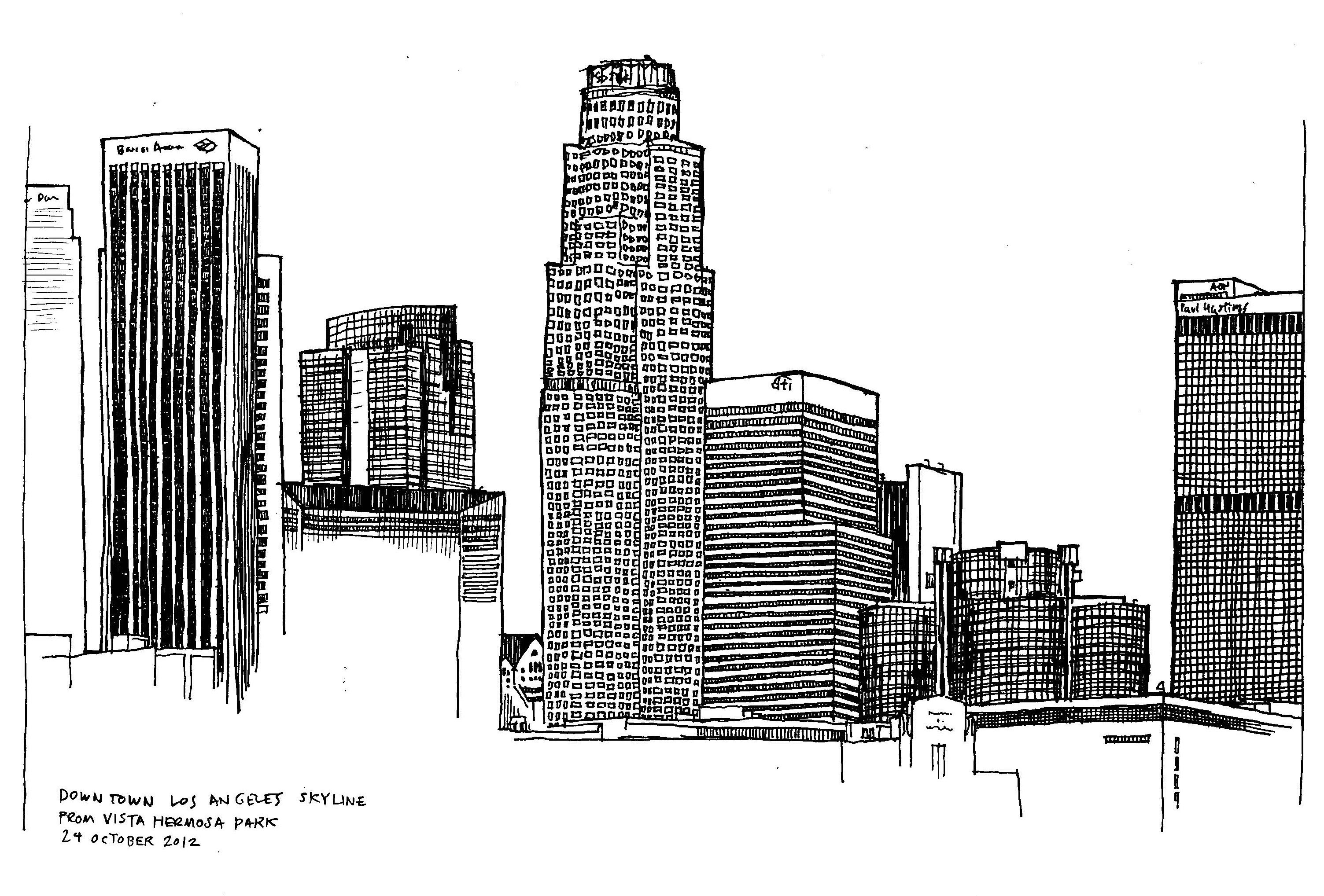 Los Angeles Skyline Sketch at Explore collection