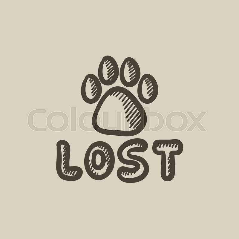 800x800 Lost Dog Sign Vector Sketch Icon Isolated On Background. Hand - Lost Sketch