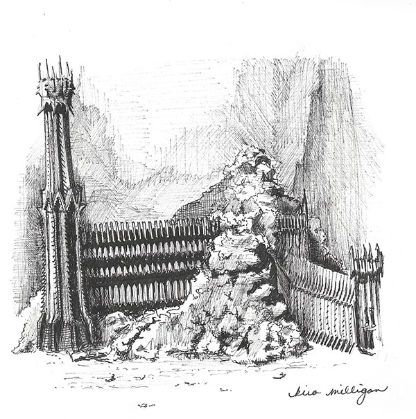 600x605 Lord Of The Rings Architectural Sketches On Scad Portfolios - Lotr Sketches