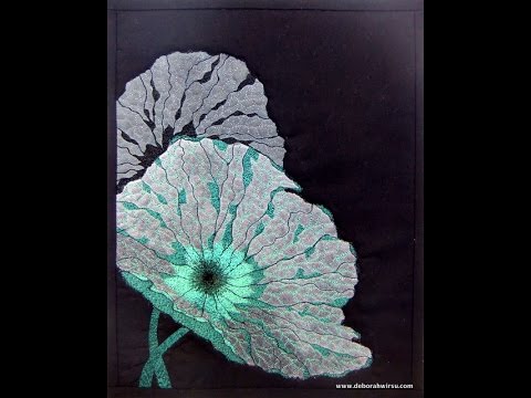 480x360 Thread Sketching In Action No 55 - Lotus Leaf Sketch