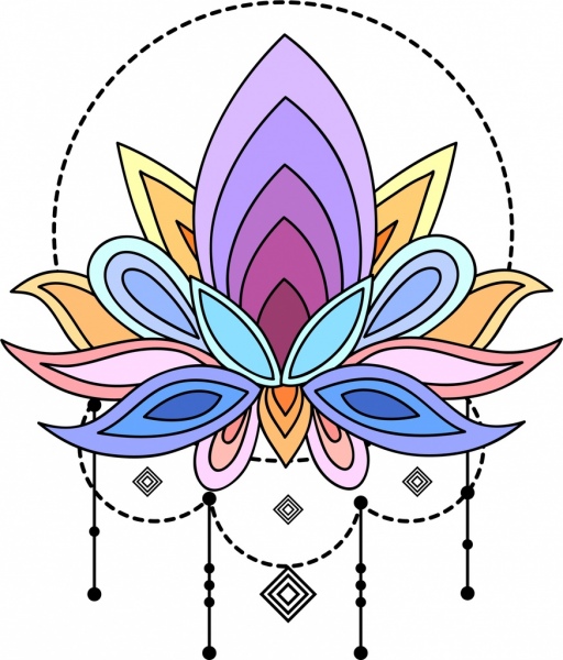 512x600 Tattoo Template Colorful Lotus Sketch Free Vector In Adobe - Lotus Sketch Images