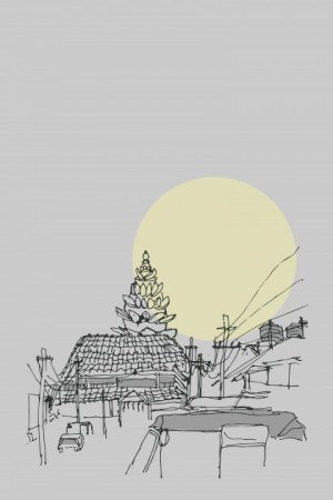 300x450 Paintings - Lotus Temple Sketch