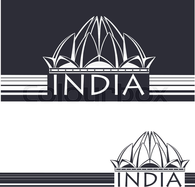 800x767 Simple Drawing Lotus Temple. Delhi. India Background. Vector - Lotus Temple Sketch