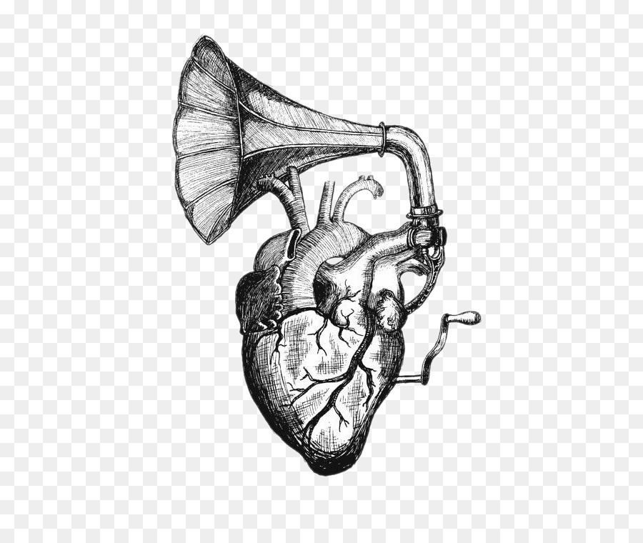 900x760 Heart Sounds Drawing Tattoo Anatomy - Loudspeaker Sketch