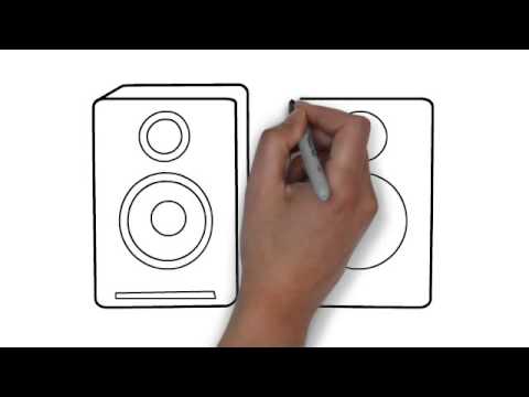 480x360 How To Draw Speakers (Pair) - Loudspeaker Sketch