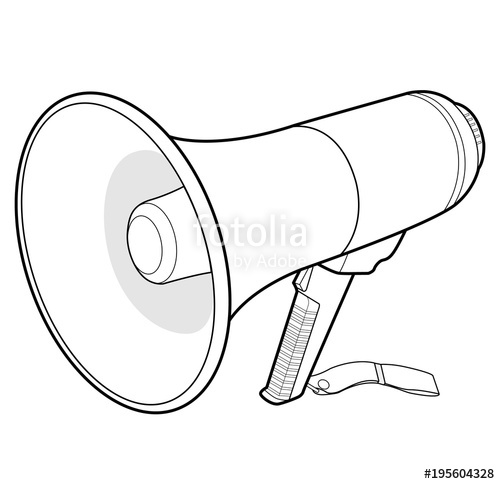 500x484 Megaphone Speaker Vector Illustration Flat Sketches Template - Loudspeaker Sketch