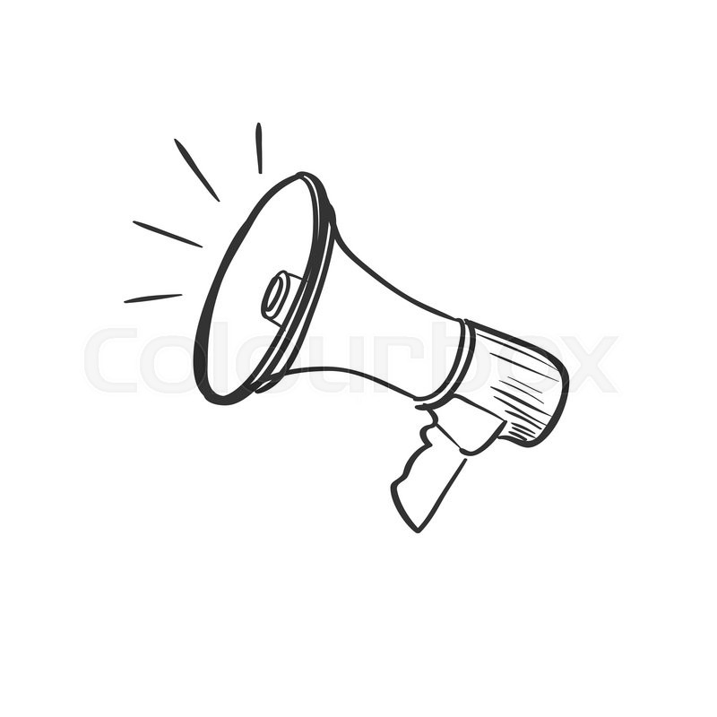 800x800 Speaker Doodle Drawing, Excellent Vector Illustration, Eps 10 - Loudspeaker Sketch