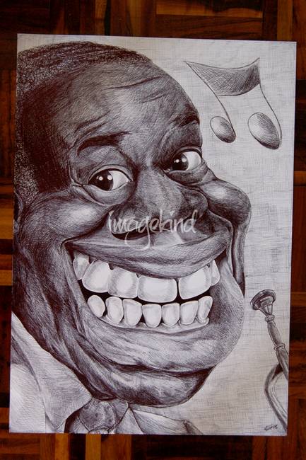 433x650 Louis Armstrong Caricature By Luciana Freesz - Louis Armstrong Sketch