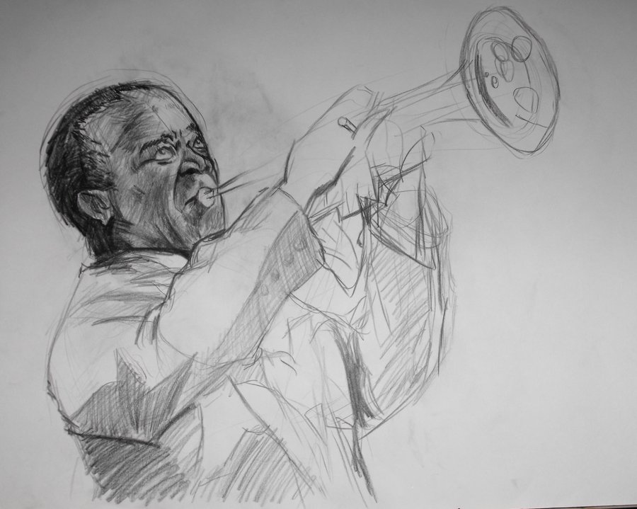 900x719 Louis Armstrong 1 By Chiryogatito - Louis Armstrong Sketch