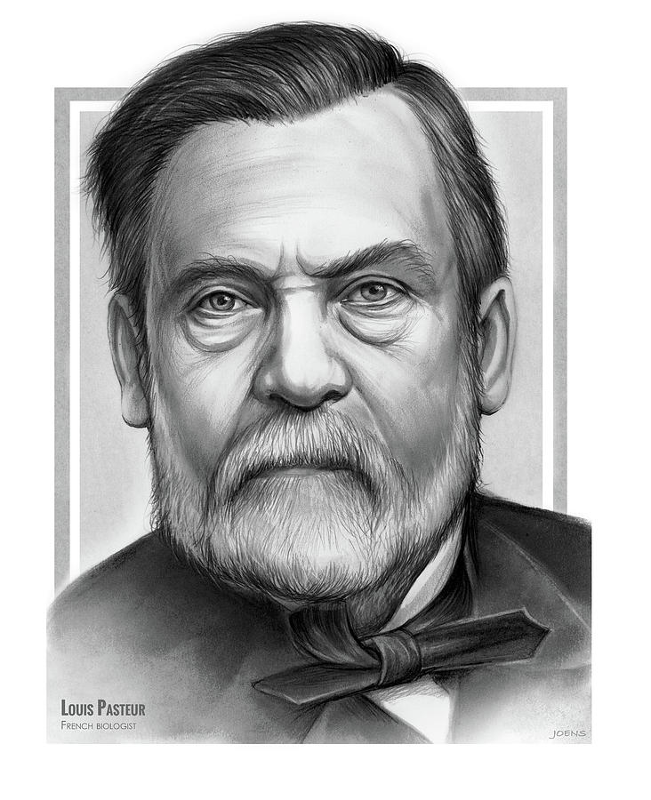 732x900 Louis Pasteur Drawing By Greg Joens - Louis Pasteur Sketch
