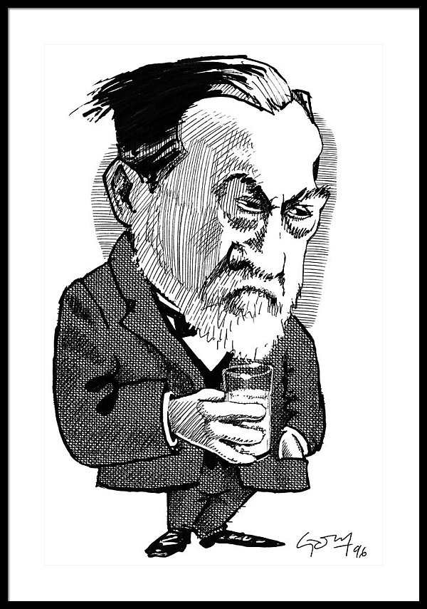 600x855 Louis Pasteur, Caricature Framed Print By Gary Brown - Louis Pasteur Sketch