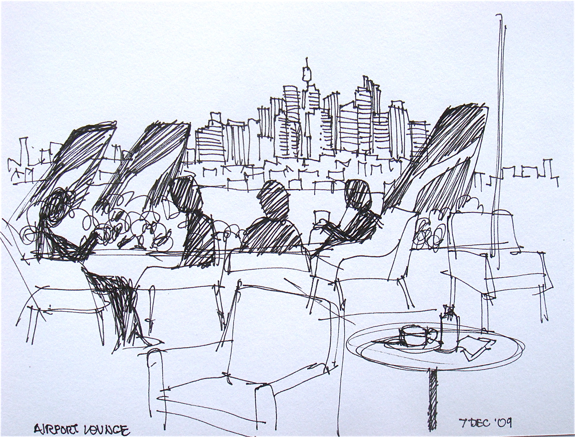 1897x1440 Fairlight To San Fran In Sketches - Lounge Sketch