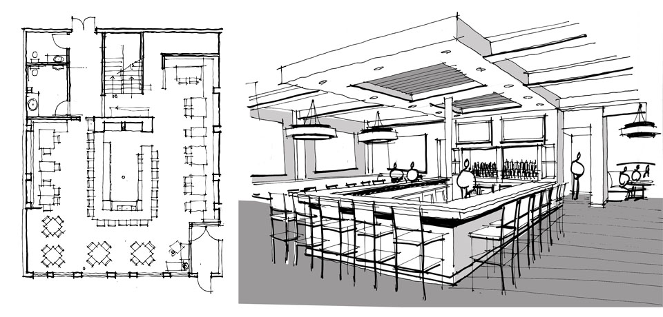 960x460 Oneten Restaurantarlounge, House Interior Concept Design Sketch - Lounge Sketch