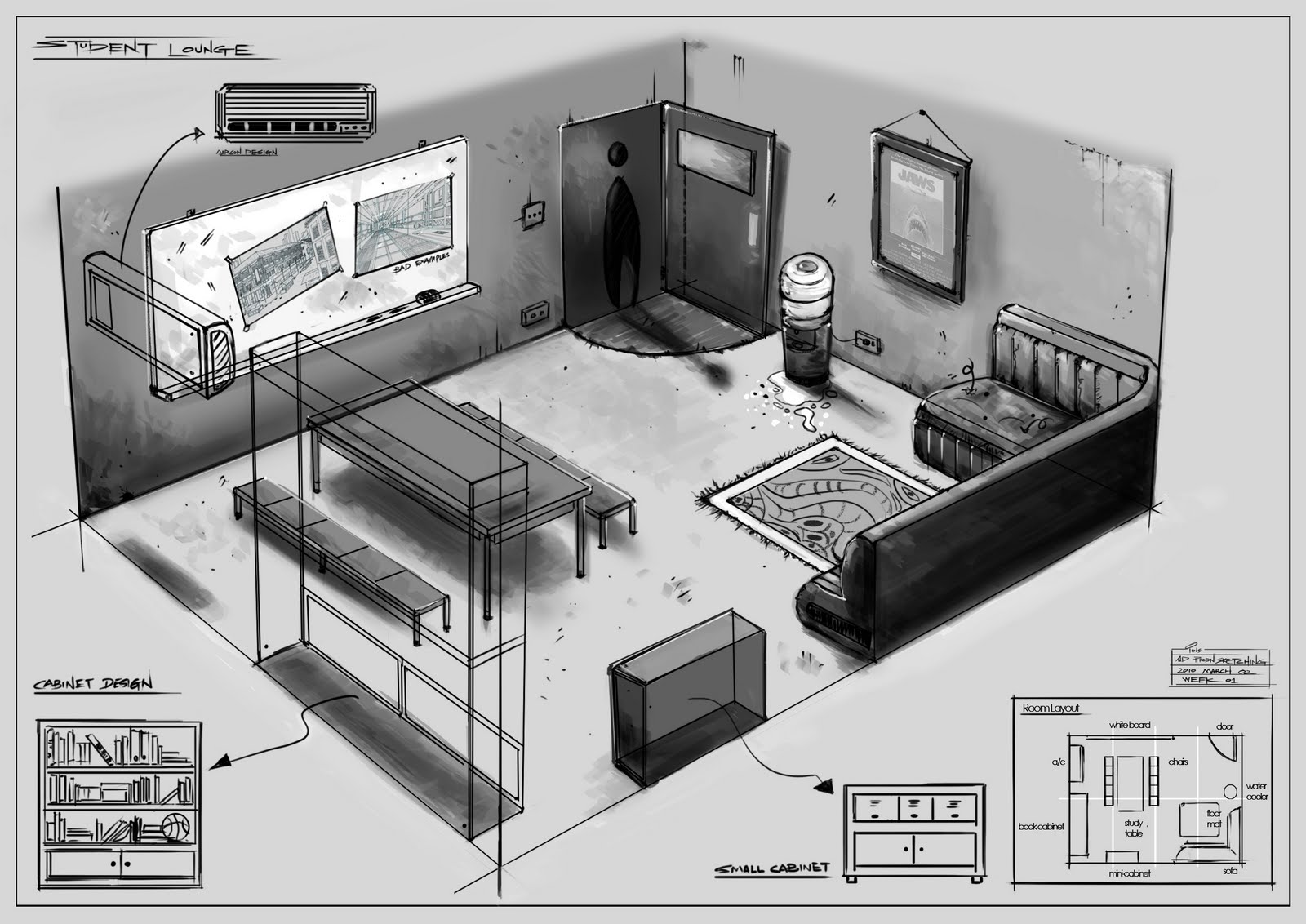 1600x1132 Studio Rum Lounge Room Production Sketch - Lounge Sketch