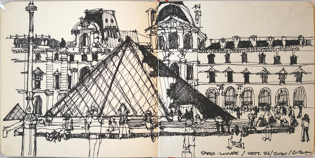 1024x515 Paris - Louvre Sketch