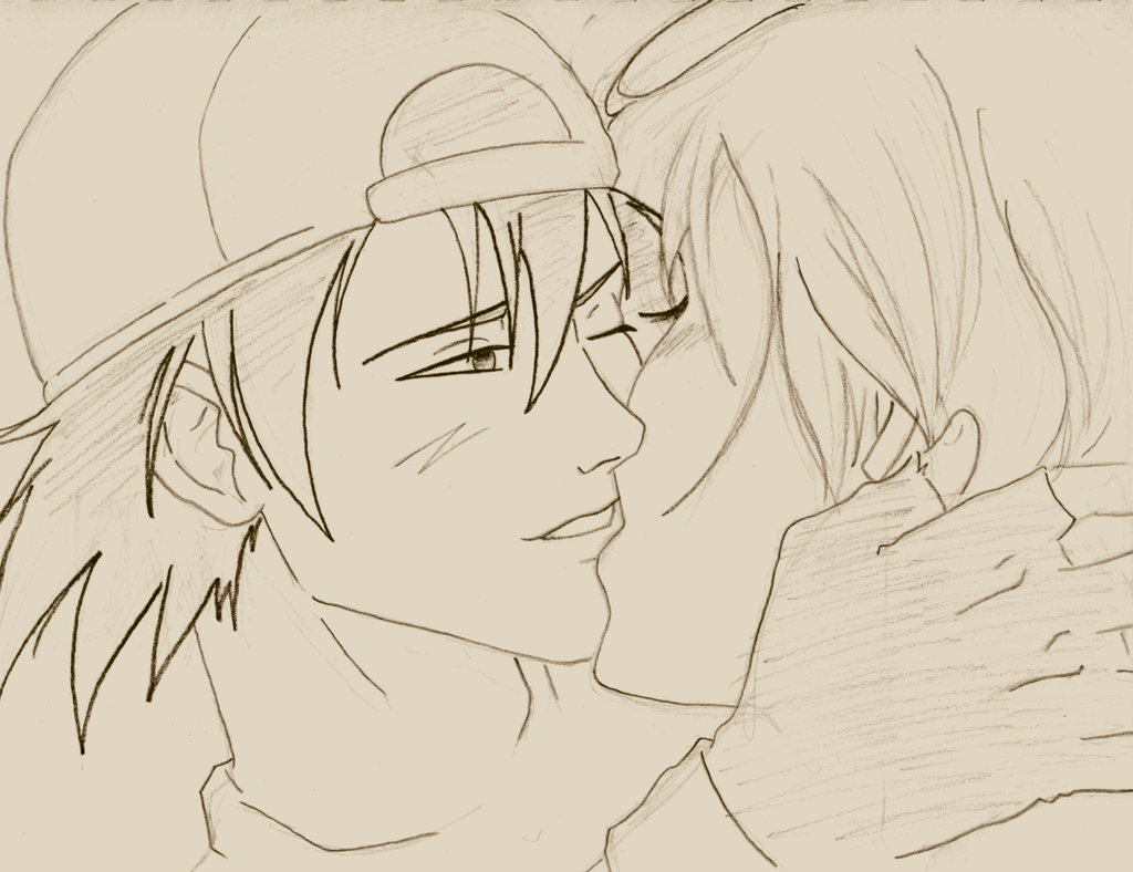 1024x788 Collection Of Anime Love Kiss Drawing High Quality, Free - Love Anime Sketch
