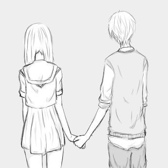 346x346 Gallery Anime Sketch Couple, - Love Anime Sketch