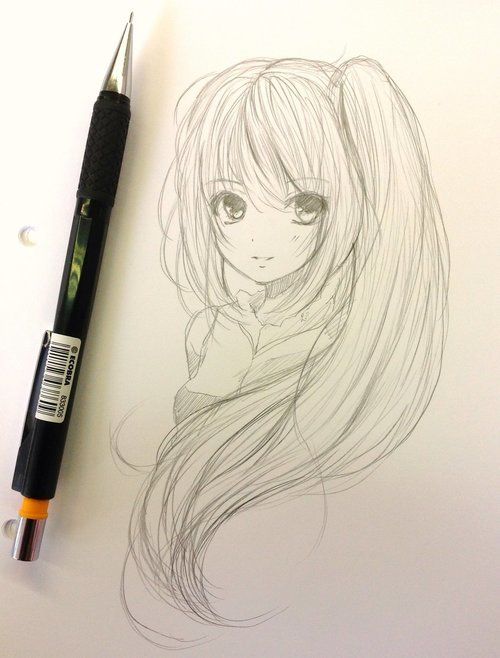 500x658 I Love Anime ! Almost Obsessed, I Try To Practice Drawing As Much - Love Anime Sketch