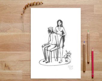 340x270 Pencil Drawings Amp Illustrations Etsy - Love Art Sketch