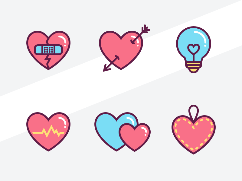 800x600 6 Heart Icons Sketch Freebie - Love Heart Sketch