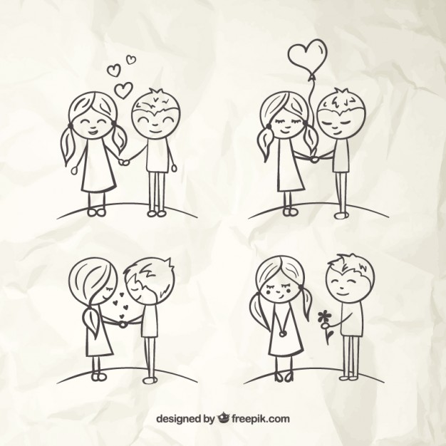 626x626 Love Couples Sketches Vector Free Download - Love Pictures Sketch