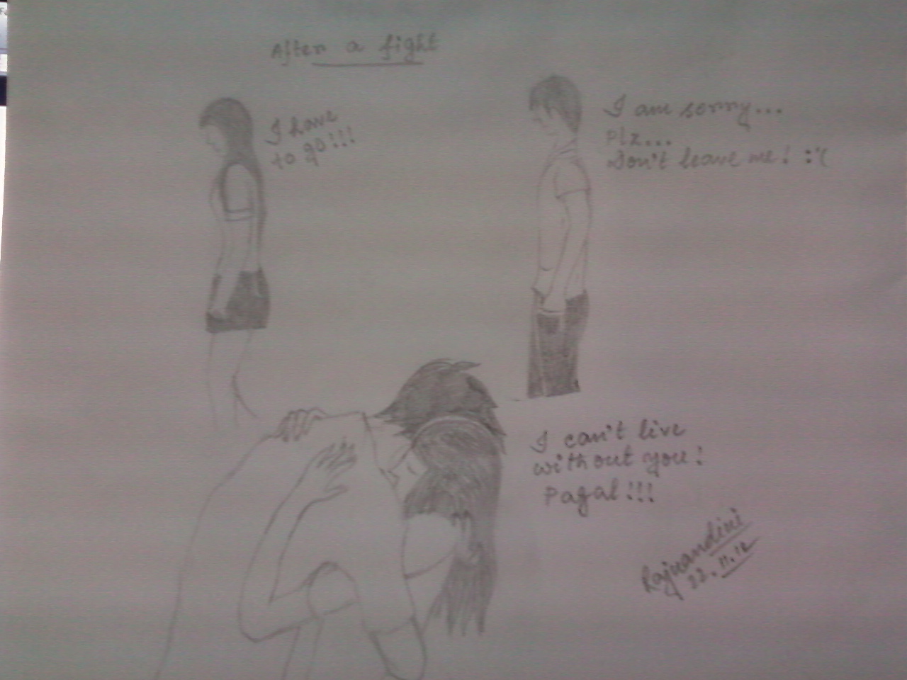 1280x960 Pencil Sketch Of A Love Story - Love Story Sketch