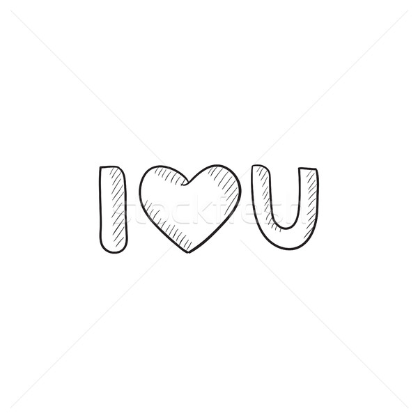 600x600 Abbreviation I Love You Sketch Icon. Vector Illustration Andrei - Love You Sketch