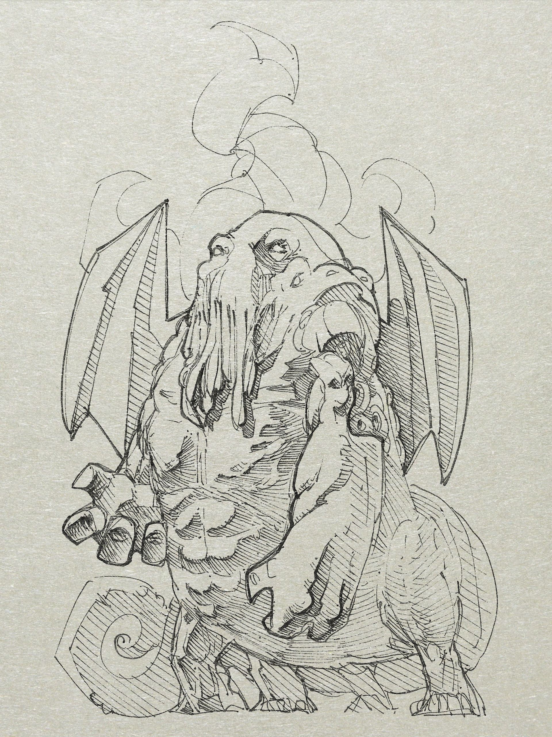 1920x2560 Lovecraft Cthulhu Sketch - Lovecraft Cthulhu Sketch